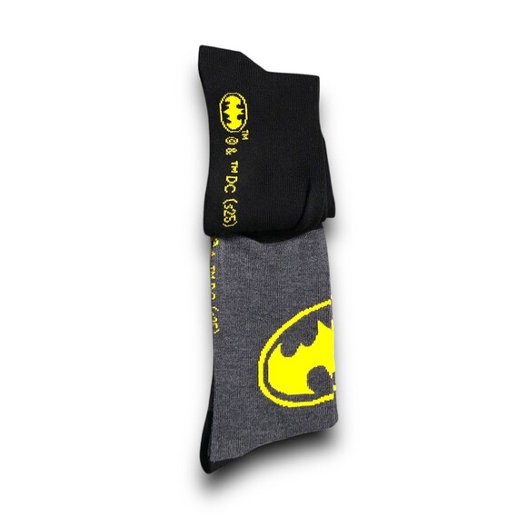 DC Comics Batman Men's Crew Socks - 2 Pairs - Picture 2 of 3